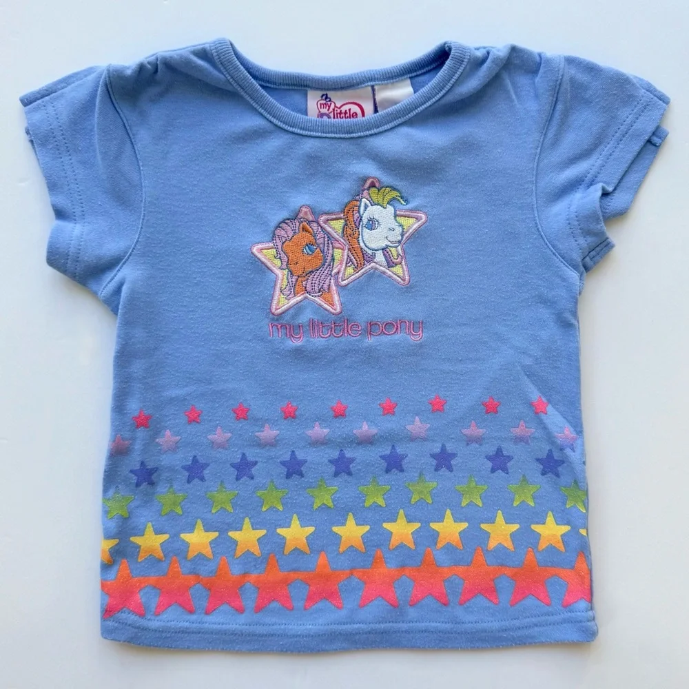 2004 Hasbro Embroidered My Little Pony Girls T-shirt size 5 RARE!!! Vintage Y2K